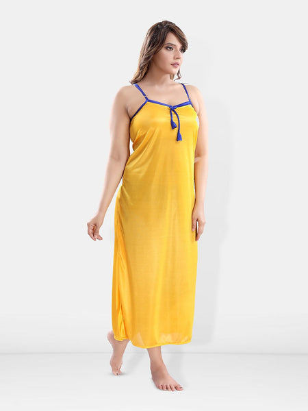 Be You Shoulder Straps Satin Maxi Nightdress with Robe