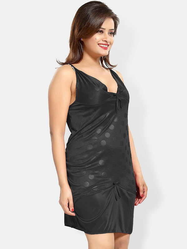 Be You Polka Dots Printed Satin Baby Doll
