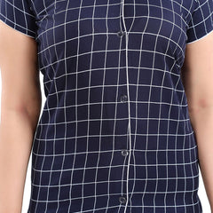 Be You Lapel Collar Checked Night suit