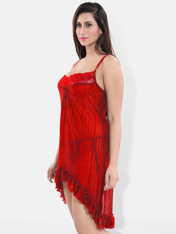 Be You Self Design Shoulder Straps Net Baby Doll