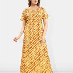 Be You Polka Dot Printed Cotton Maxi Nightdress