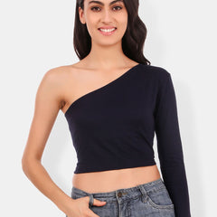 Be You One Shoulder Cotton Crop Top