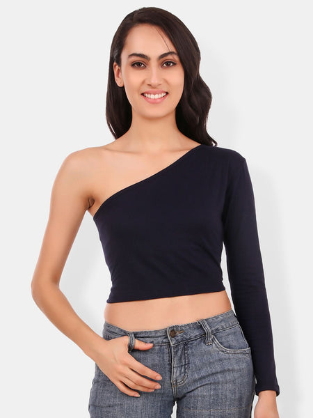 Be You One Shoulder Cotton Crop Top
