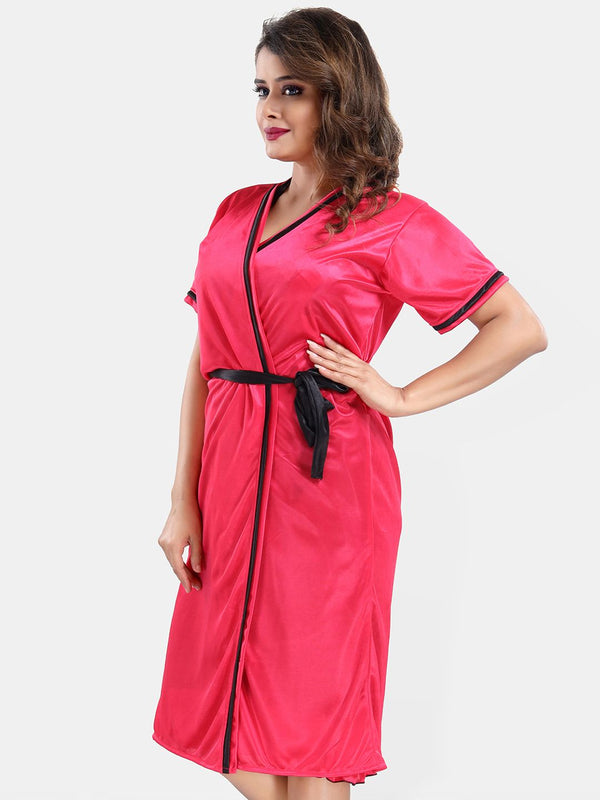 Be You Satin Wrap Nightdress With Robe