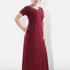 Be You Floral Embroidered Maxi Nightdress