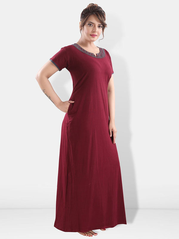 Be You Floral Embroidered Maxi Nightdress