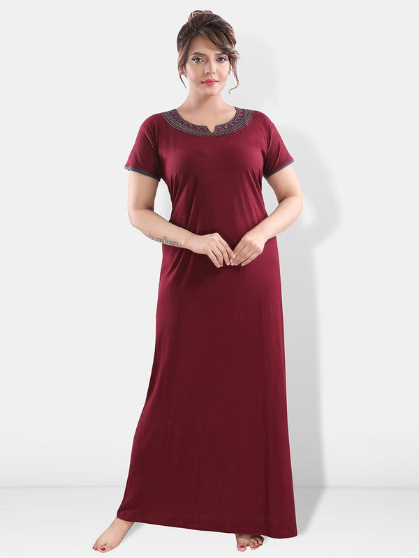 Be You Floral Embroidered Maxi Nightdress