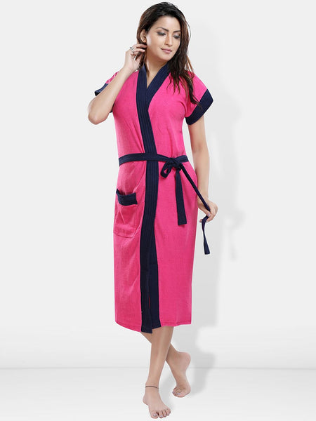 Be You Women Cotton Anti-bacterial Super Soft Bath Robe With Belt