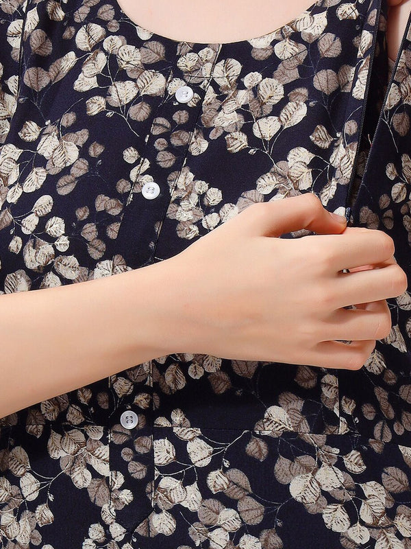 Be You Women Foil Printed Maternity Kurta