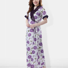 Be You Floral Printed Satin Maxi Nightdress
