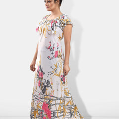 Be You Floral Printed Satin Maxi Nightdress