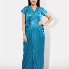 Be You 6 Pieces Satin Maxi Nightwear Set