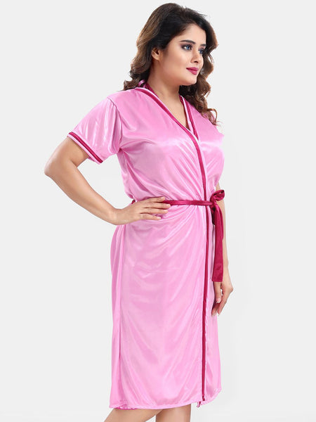 Be You Satin Wrap Nightdress With Robe