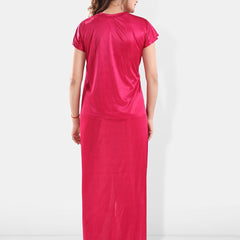 Be You V-Neck Satin Night Suit With Robe