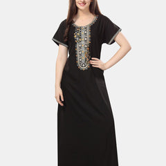 Be You Floral Embroidered Maxi Nightdress