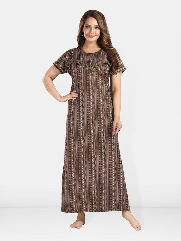 Be You Ethic Motifs Printed Maxi Nightdress