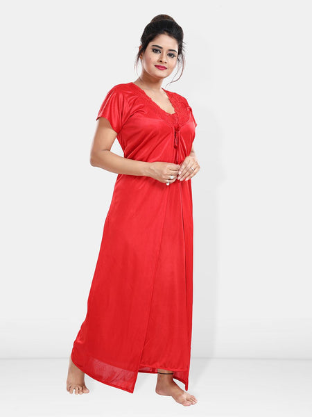 Be You Maxi Satin Wrap Nightdress With Robe