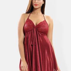 Be You Satin Halter Neck Baby Doll
