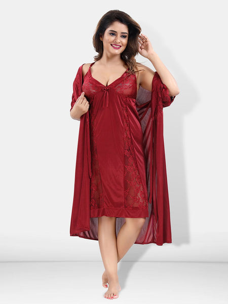 Be You Maroon Nightdress