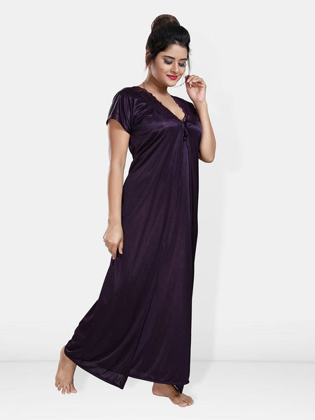 Be You Maxi Satin Wrap Nightdress With Robe