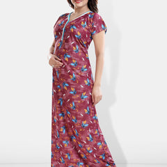 Be You Printed Satin Maxi Nightdress