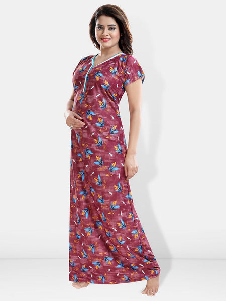 Be You Printed Satin Maxi Nightdress