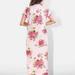 Be You Floral Printed Maxi Satin Nightdress With Robe