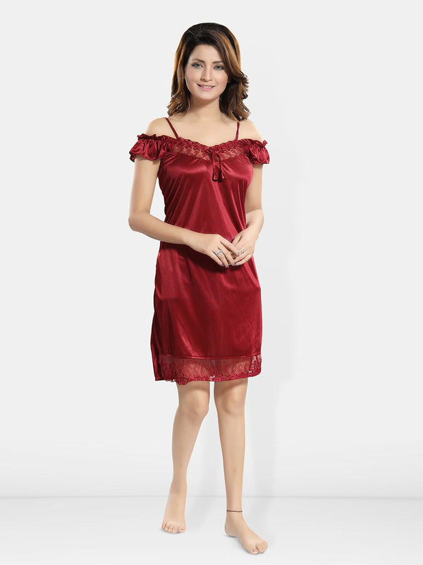 Be You Shoulder Straps Satin Maxi Wrap Nightdress With Robe