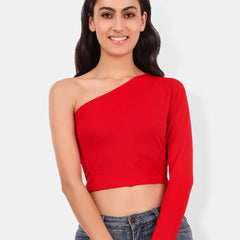 Be You One Shoulder Cotton Crop Top