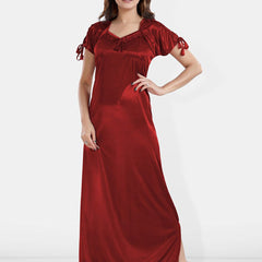 Be You V-Neck Satin Maxi Nightdress