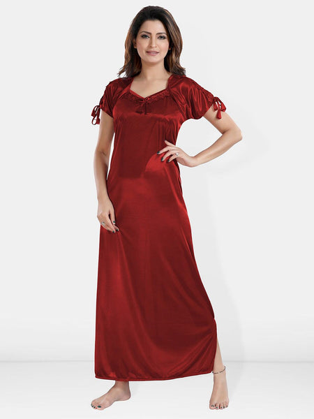Be You V-Neck Satin Maxi Nightdress