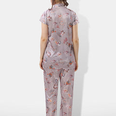 Be You Floral Printed Satin Night suit