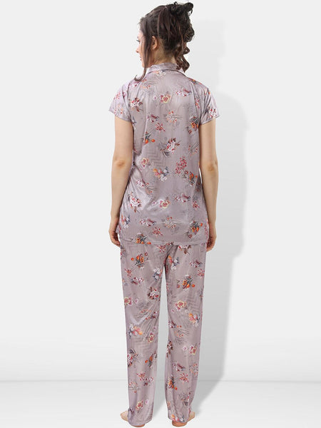 Be You Floral Printed Satin Night suit