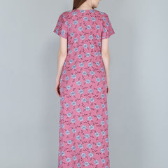 Be You Women Printed Maternity Maxi Nightdress