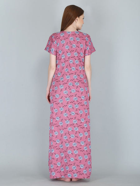 Be You Women Printed Maternity Maxi Nightdress