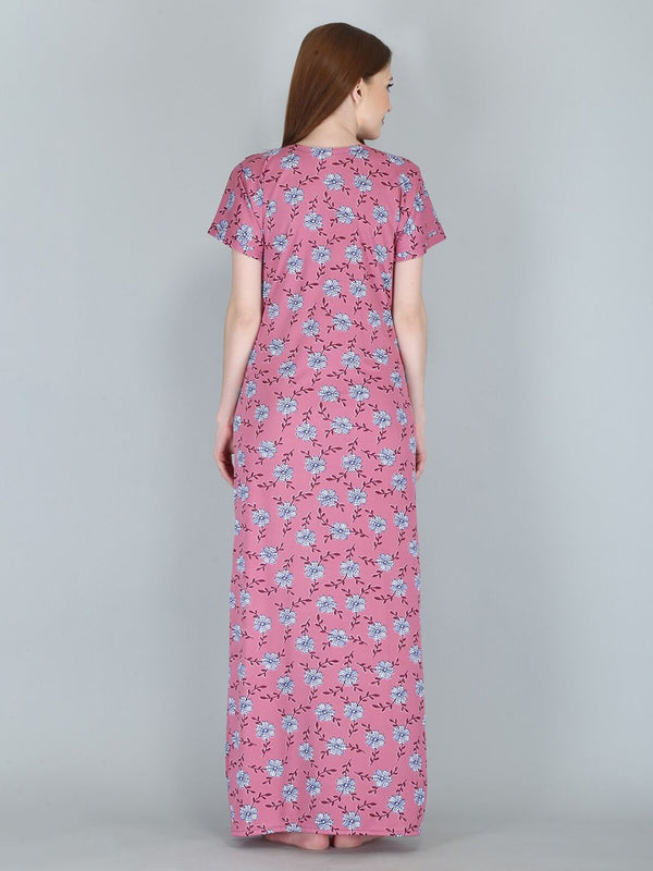 Be You Women Printed Maternity Maxi Nightdress