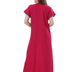 Be You Pink Embroidered Maxi Nightdress
