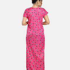 Be You Floral Printed Satin Maternity Maxi Sweat Nightdress