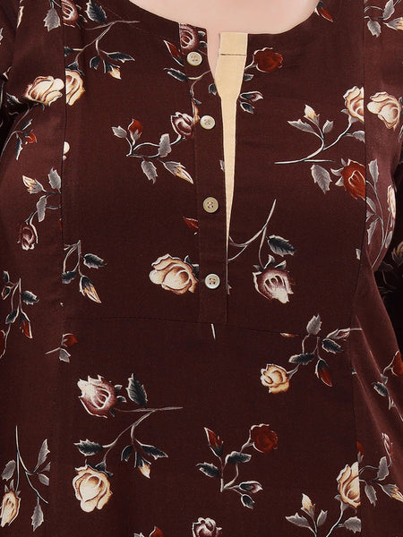 Be You Floral Printed High Low Hem Maternity Feeding Kurta