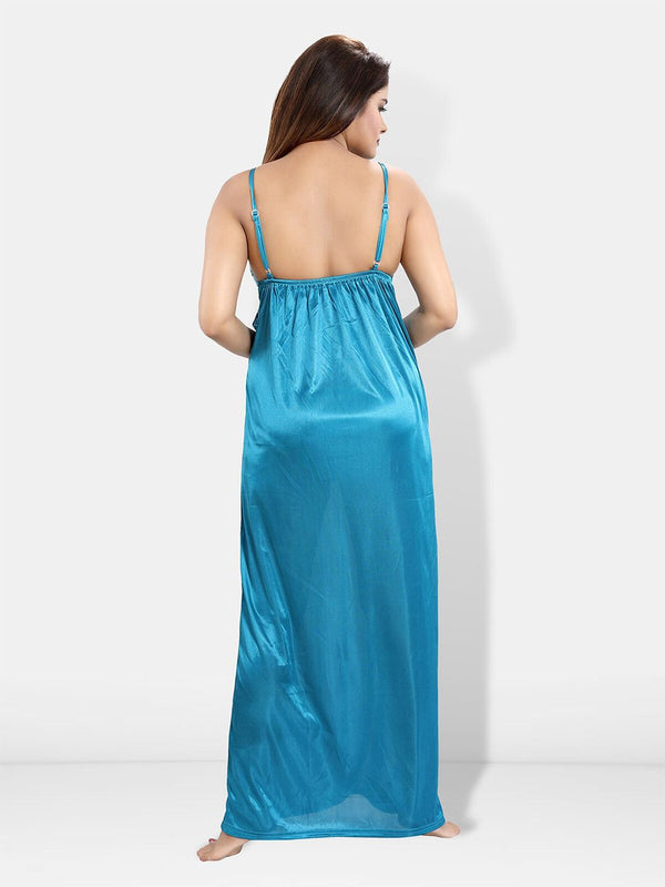 Be You 6 Pieces Satin Maxi Nightwear Set