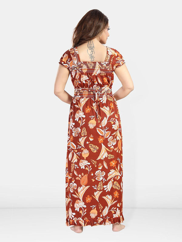 Be You Floral Printed Square Neck Maxi Nightdress
