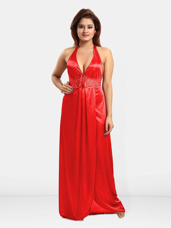 Be You Halter Neck Satin Maxi Nightdress