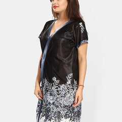 Be You Women Satin Floral Printed Nightwear Set