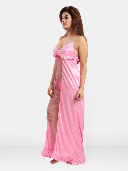 Be You Solid Satin Maxi Nightdress