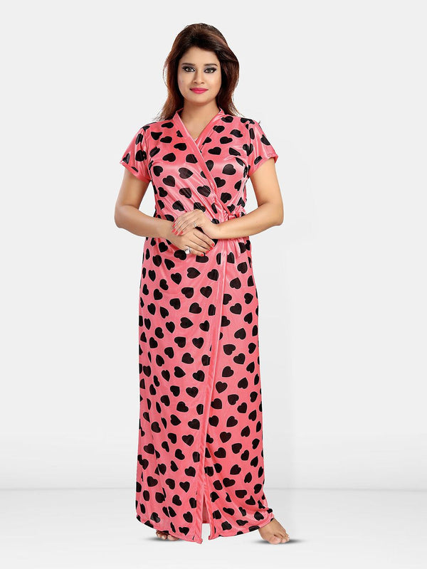 Be You Women Pack of 2 Printed Maxi Wrap Nightdress