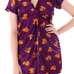 Be You Women Set of 3 Purple Printed Nightdress