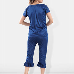 Be You Square Neck Satin Night Suit With Robe