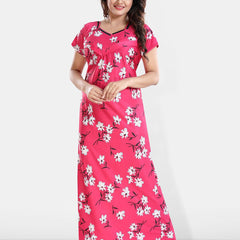 Be You Printed Satin Maternity Feeding Maxi Nightdress