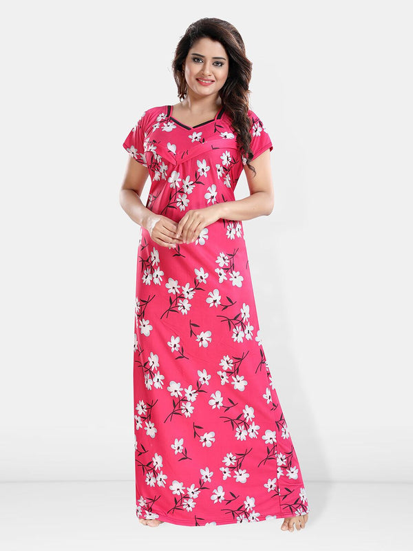 Be You Printed Satin Maternity Feeding Maxi Nightdress