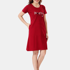 Be You Typographic Printed T-shirt Nightdress